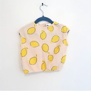 Zara waffle print lemon shirt 3-6 months